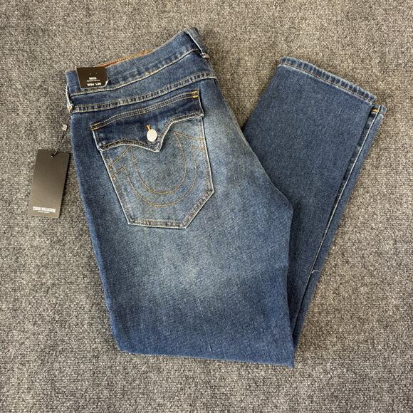 True Religion Jeans Rocco SN Flap Relaxed Skinny 34 x 30 Dark Shivering NWT $159 - Picture 2 of 12